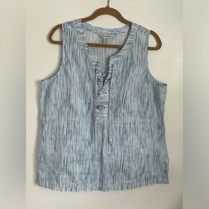 Tommy Bahama NWT womens lace up linen tank 22” pit to pit, 28” length